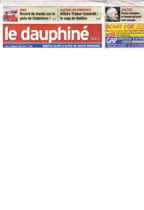 04-01-2014 Le Dauphine Libere pag. 1